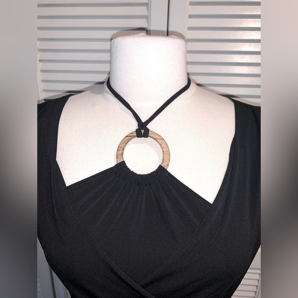 BCX Black wrap pleated dress Women’s Medium - Picture 3 of 8